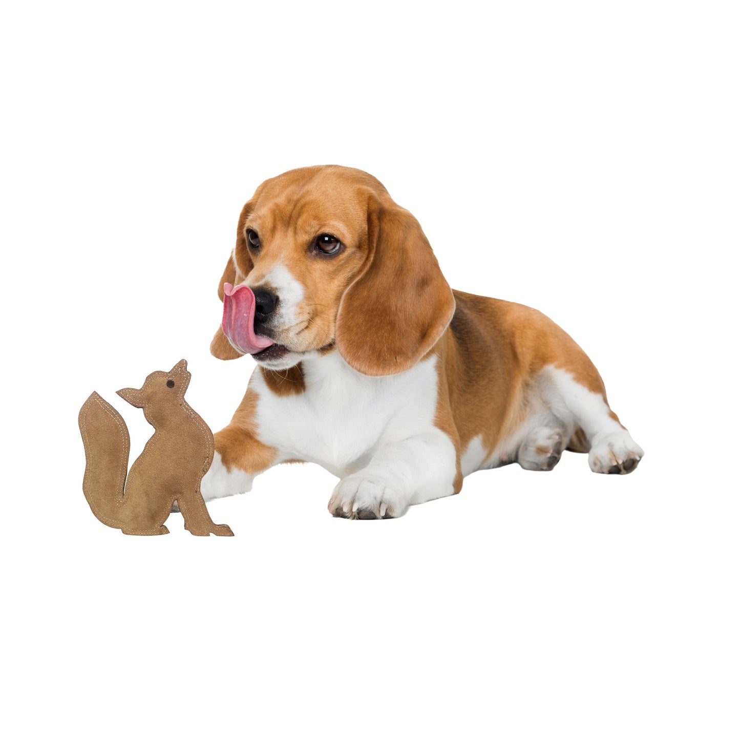 Dura-Fused Leather Fox Dog Toy, Squeaky Interactive Chew Toy for Moderate Chewers, Soft, Stuffed, Double-Stitched & Durable Fetch Toy for Small & Medium Dogs, 7.5In