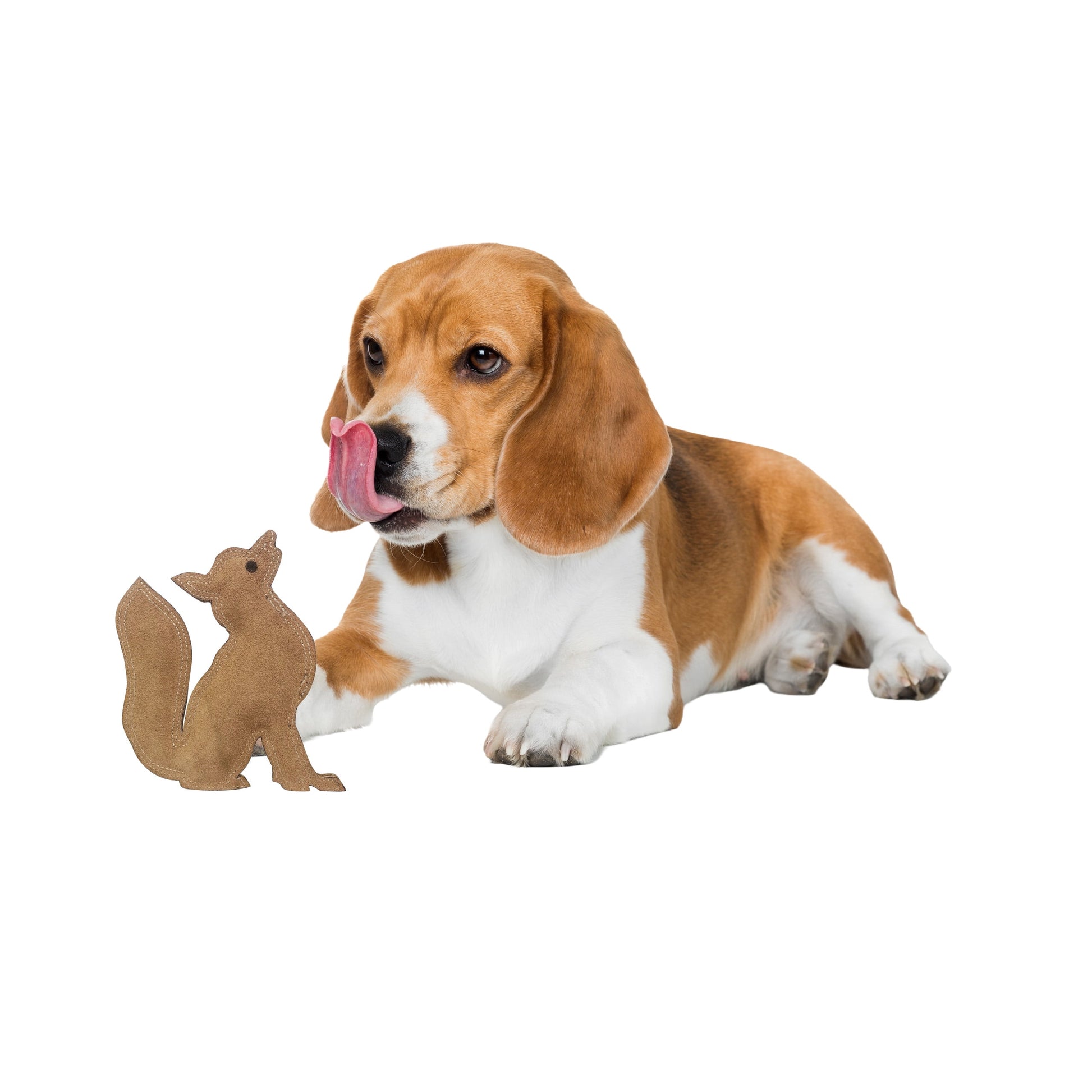 Dura-Fused Leather Fox Dog Toy, Squeaky Interactive Chew Toy for Moderate Chewers, Soft, Stuffed, Double-Stitched & Durable Fetch Toy for Small & Medium Dogs, 7.5In