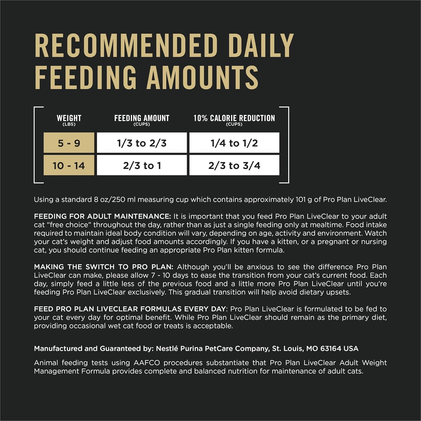 Liveclear Cat Food Weight Management and Cat Allergen Reducer Chicken and Rice Formula - 3.2 Lb. Bag