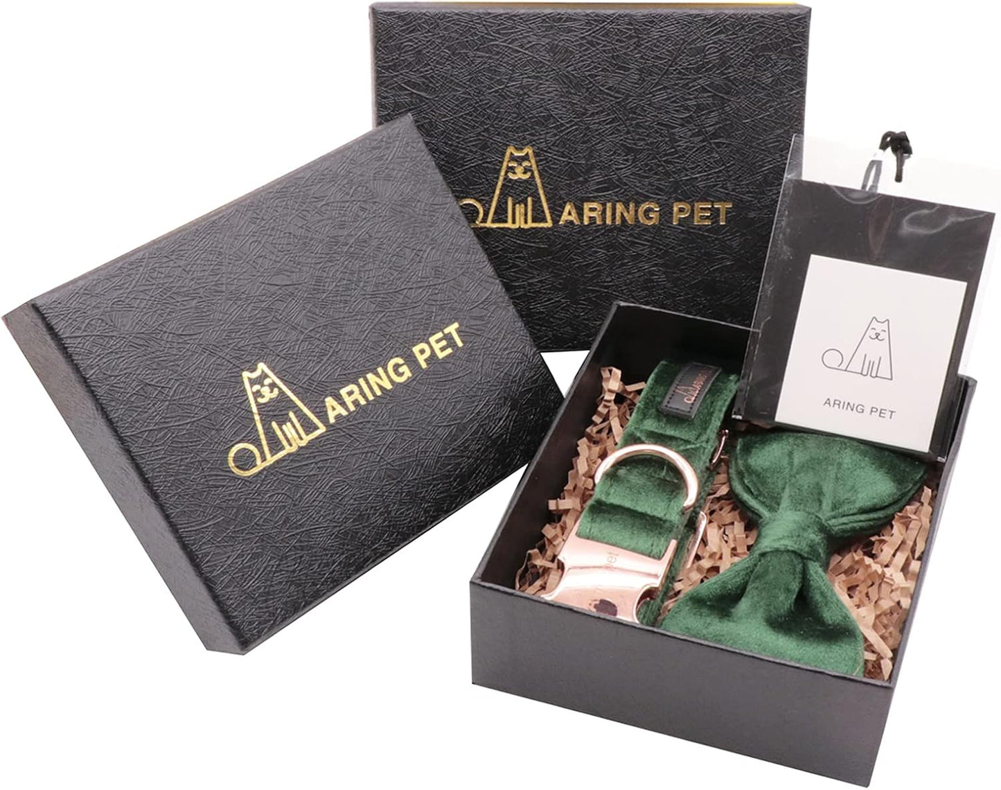 Christmas Dog Collars with Bowtie, Cute Xmas Green Velvet Pet Bow Tie Collar with Metal Buckle for Puppy Small Medium Large Boy Girl Dogs-S