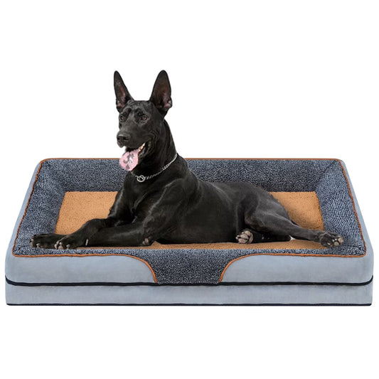 Dog Beds for Large Medium Small Dogs Orthopedic Pet Bed Sofa Supportive Egg Crate Foam Animal Couch with Removable Washable Cover Non Skid Bottom S to XL